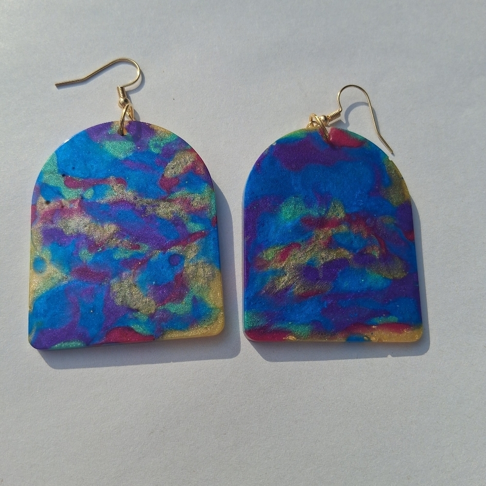 Hand Crafted Blue and Purple Earrings